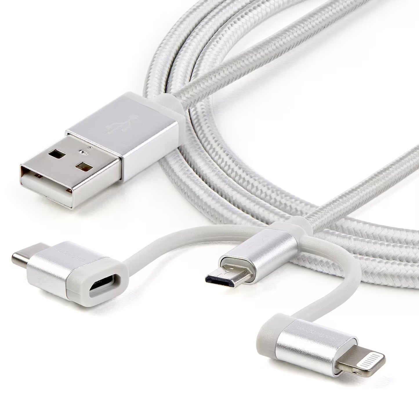 StarTech.com 1 m (3 ft.) USB Multi Charging Cable - USB to Micro-USB or USB-C or Lightning