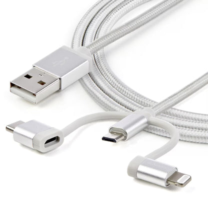StarTech.com 1 m (3 ft.) USB Multi Charging Cable - USB to Micro-USB or USB-C or Lightning