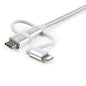 StarTech.com 1 m (3 ft.) USB Multi Charging Cable - USB to Micro-USB or USB-C or Lightning